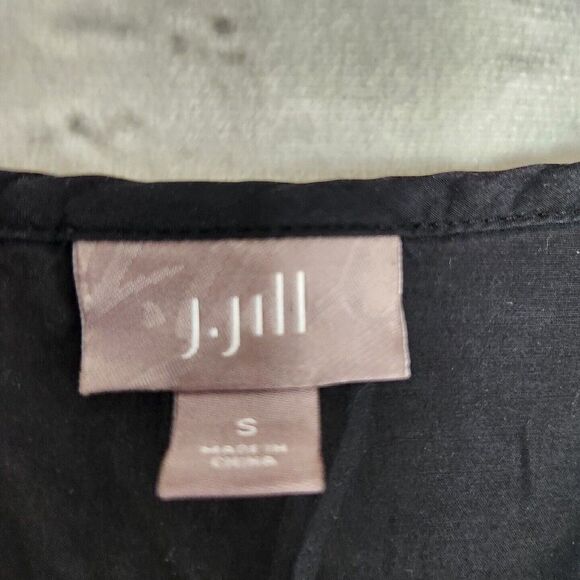 J. Jill Women's Long-Sleeved Solid Black Semi Sheer Women's Cover Up Tunic Small - Picture 11 of 11